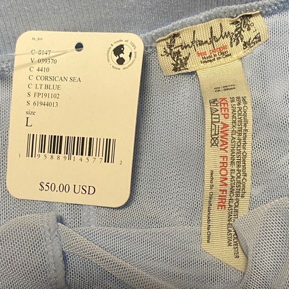 Free People Intimately Godet Girl Light Blue (Sea Washed) Mesh 1/2 Slip - Picture 6 of 6